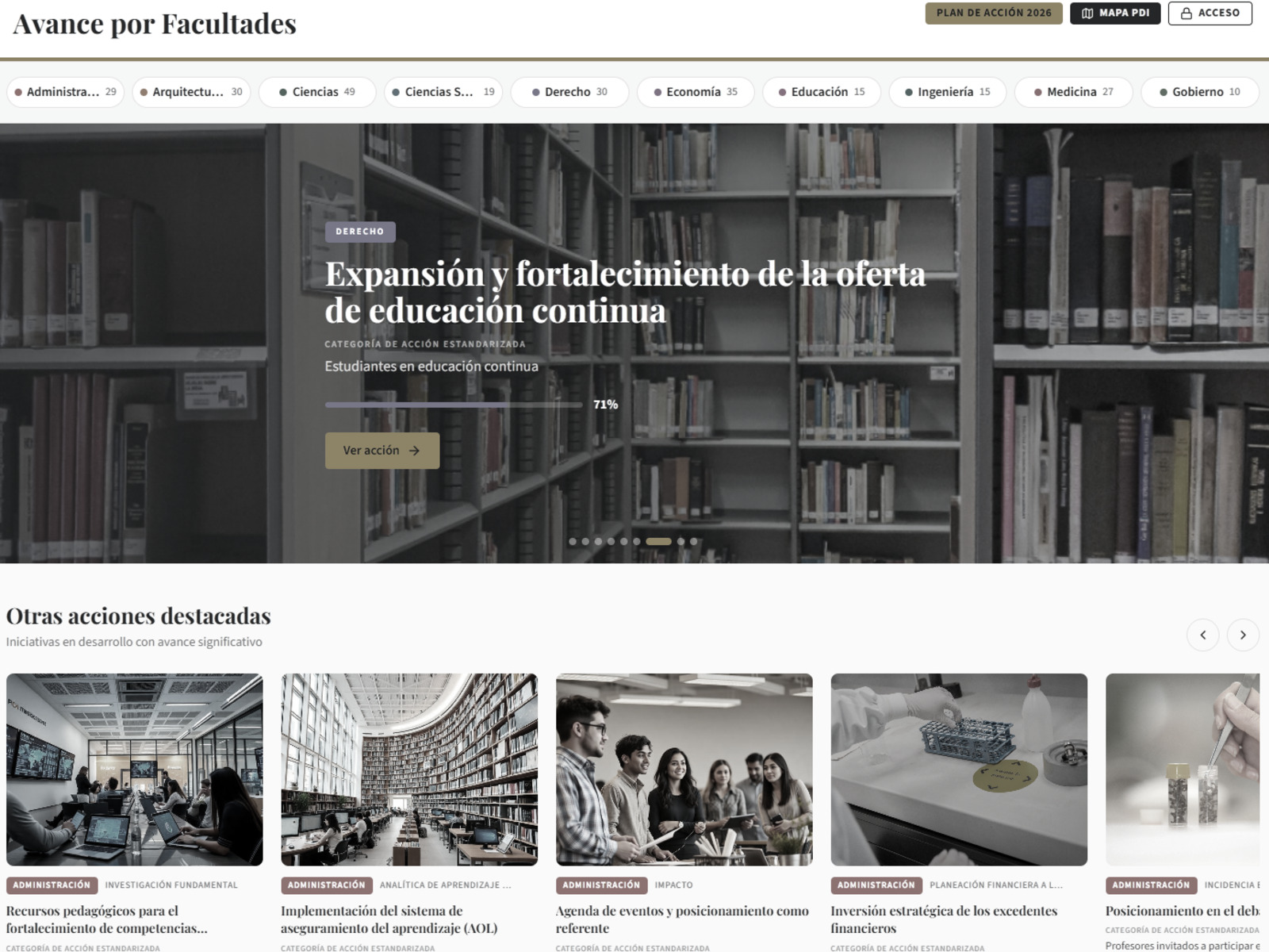 Seguimiento del PDF de la Facultad